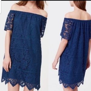 NWT LOFT navy lace dress